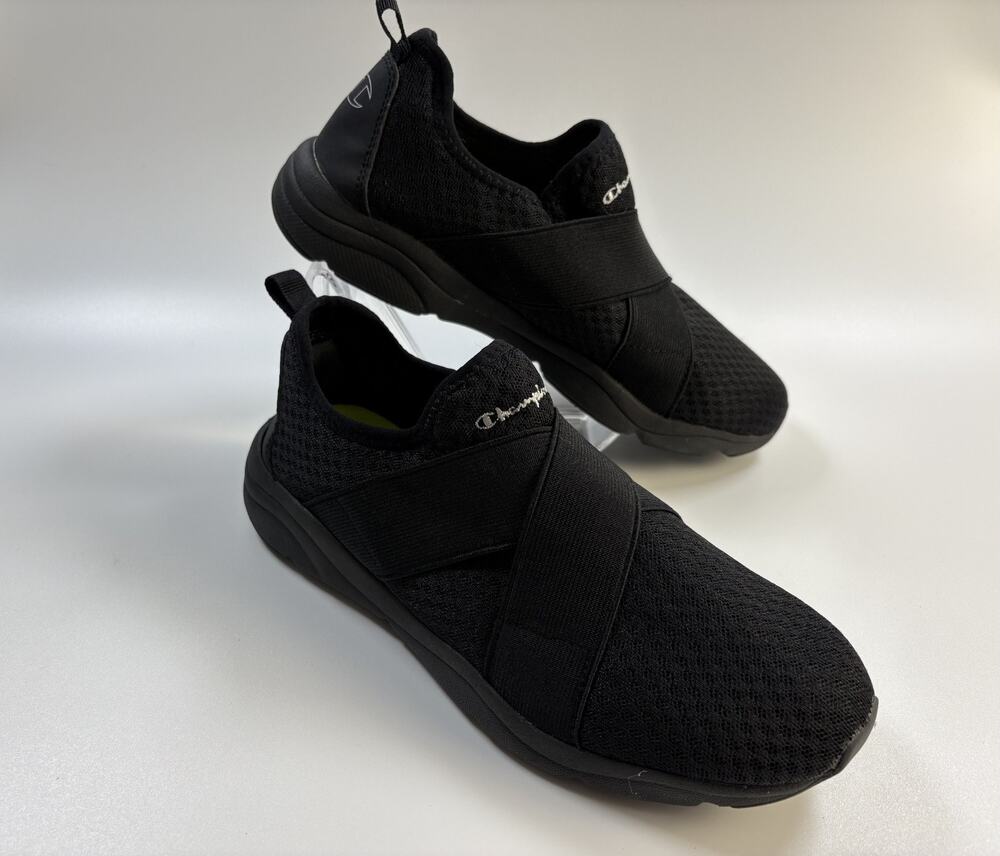 Champion Women's Rival Black Slip-on Sneakers Breathable Shoes size 7